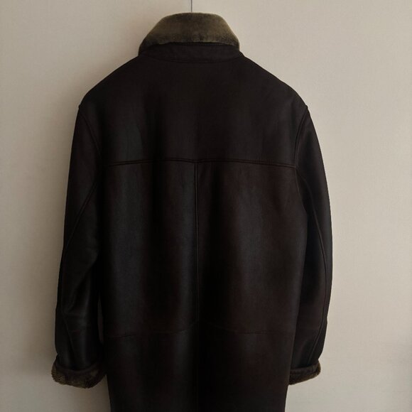 VTG Harry Rosen Brown Lambskin Button-up Shearling Jacket/Coat- 40/Medium -Large - Picture 5 of 16